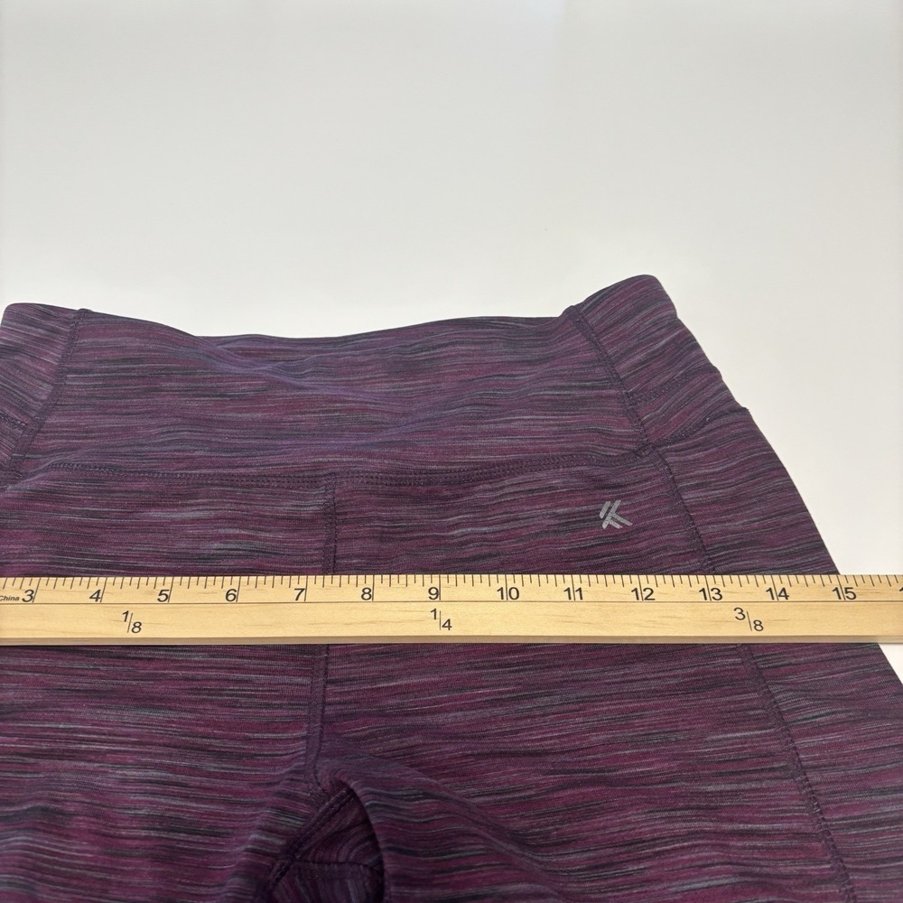 Kyodan Womens Space Dye Purple High Waisted Leggings Small Zip Pocket Activewear - Picture 8 of 8